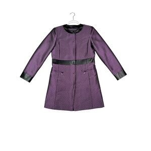 Doncaster Collection Women's One Size Purple Geometric Belted Jacket